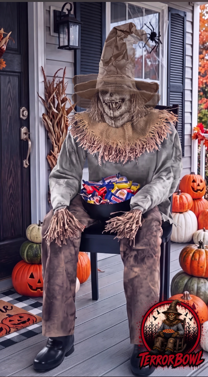 TerrorBowl™ - Scary Sitting Scarecrow