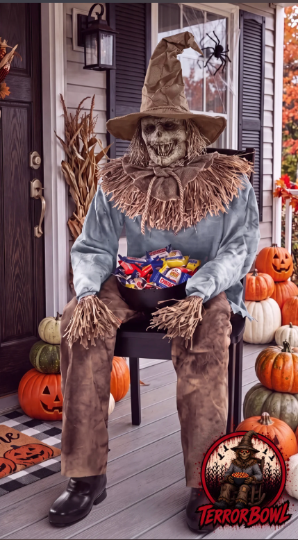 TerrorBowl™ - Scary Sitting Scarecrow