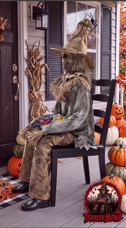 TerrorBowl™ - Scary Sitting Scarecrow